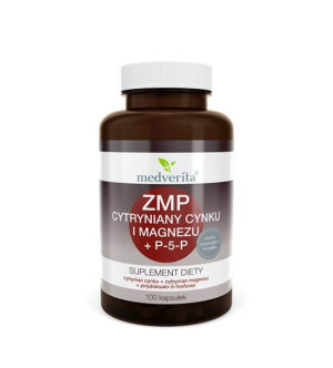 MEDVERITA ZMP Cytryniany Cynku i Magnezu + P-5-P 100 kaps.
