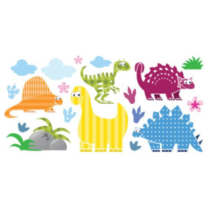 Naklejka na ścianę Kolorowe dinozaury 200x100cm NK3481A_1FQ