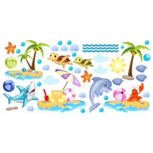 Naklejka na ścianę Wesoła plaża 200x100cm NK3497A_1FQ