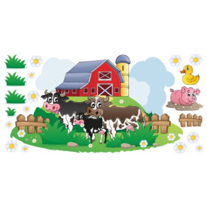 Naklejka na ścianę Wesołe krówki i przyjaciele 200x100cm NK3266A_1FQ