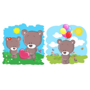 Naklejka na ścianę Brązowy miś Kuba 100x50cm NK3750A_1GD
