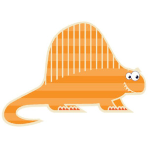 Naklejka na ścianę Duży pomarańczowy dino 40x40cm NK4498A_1HS