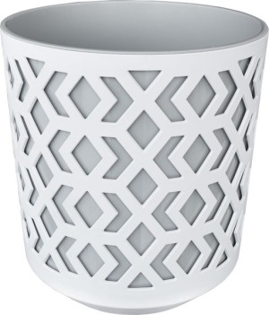 Doniczka Lamela Aztek śr. 19 cm BIAŁO - SZARA