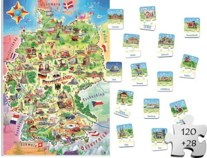 Puzzle EDUKACYJNE CASTORLAND dla dzieci 120 puzzli + 28 puzzli edukacyjnych