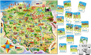 Puzzle EDUKACYJNE CASTORLAND dla dzieci 100 puzzli + 28 puzzli edukacyjnych