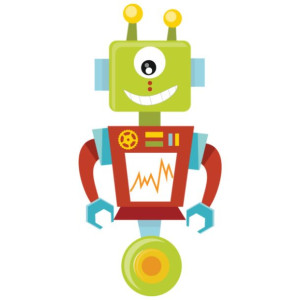 Naklejka na ścianę Robot na jednym kole 10x10cm NK4265A_1HP