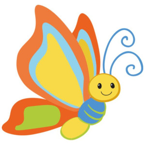Naklejka na ścianę Pastelowy motyl 40x40cm NK4511A_1HS