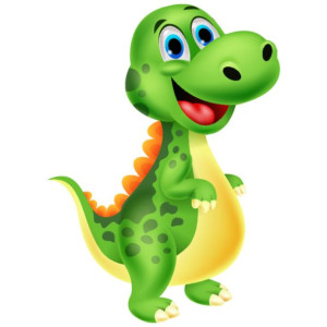 Naklejka na ścianę Uśmiechnięty duży dino 40x40cm NK4579A_1HS
