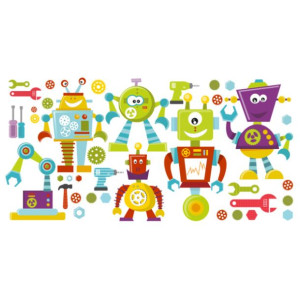 Naklejka na ścianę Roboty 100x50cm NK3485A_1GD