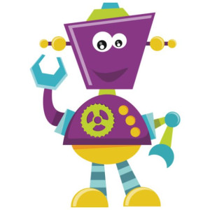 Naklejka na ścianę Fioletowy robot 20x20cm NK4264A_1HQ