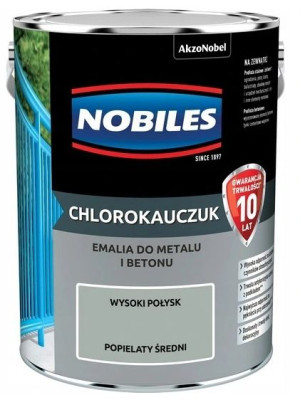 Chlorokauczuk Emalia Do Metalu I Betonu Popielaty Średni 0,9l