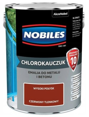 Chlorokauczuk Emalia Do Metalu I Betonu Czerwony Tlenkowy 0,9l Wysoki Połys