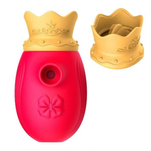 WIbrator Pulsacyjny SSący + Języczek Queen red