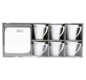 Komplet kawowy 12 el. QUATRE HomeDelux 6 x filiżanka 190 ml 6 x spodek 14 c