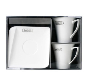 Komplet kawowy 4 el. QUATRE HomeDelux 2 x filiżanka 190 ml 2 x spodek 14 cm