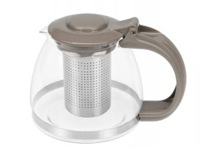 Dzbanek do zaparzania herbaty ziół Ravi DECOR 1000 ml żaroodporne szkło beż