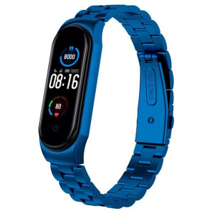 Stalowa Bransoleta Pasek Do Xiaomi Mi Band 5 - Niebieska