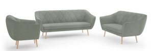 Zestaw ZUZIA 3+2+1 Styl Skandynawski KANAPA Szary