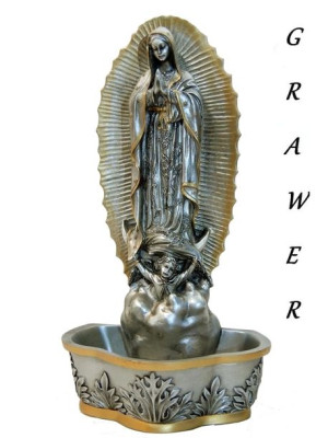 Piękna kropielnica z figurką Matka Boska z Guadalupe