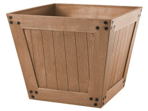 Donica  skrzynka beczka kwadratowa  MADERA 30 cm imitacja drewna tworzywo b