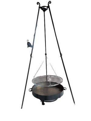 Grill Trójnóg 173 Cm + Ruszt 60 + Palenisko 60