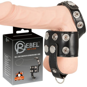 Rebel Ball Stretcher with Separator Opaska uciskowa na penisa i jądra, Czar