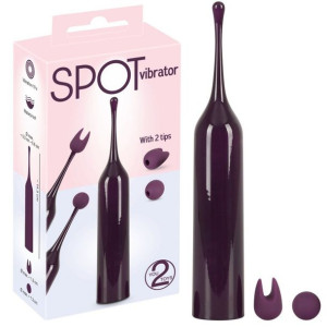 You2Toys Spot Vibrator with 2 tips Masażer erotyczny, USB Bordowy