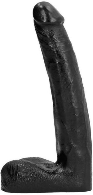 Dildo All Black 21 cm - Realistyczne - z jądrami, Czarne