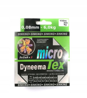 PLECIONKA DYNEEMA 150/300m zielona, Rozmiar 0,08mm