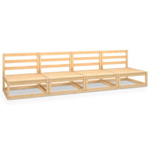 Ogrodowa sofa 4-osobowa, lite drewno sosnowe