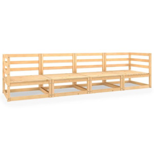 4-osobowa sofa ogrodowa, lite drewno sosnowe