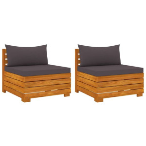 2-osobowa sofa ogrodowa z poduszkami, lite drewno akacjowe