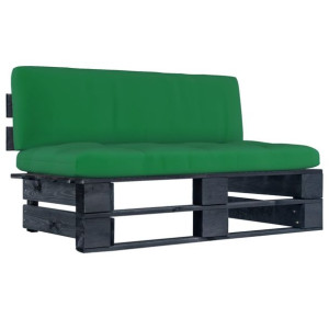 Ogrodowa sofa środkowa z palet, czarna, drewno sosnowe