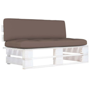 Ogrodowa sofa środkowa z palet, biała, drewno sosnowe