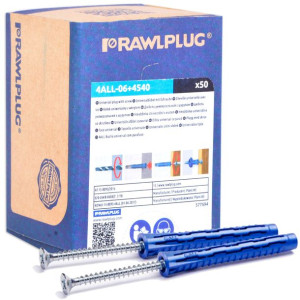 Rawlplug Kołek Rozporowy 6x30mm Z Wkrętem 4,5x40mm 50szt/opak 4all-06+4540