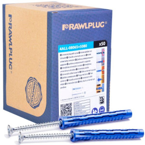Rawlplug Kołek Rozporowy 8x65mm Z Wkrętem 5x80mm 50szt/opak 4all-08065+5080