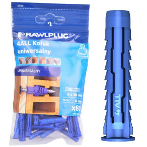 Rawlplug Kołek Rozporowy Uniwersalny 6x30mm 80szt Blister R-s3-4all-06/80