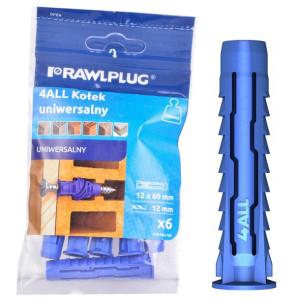 Rawlplug Kołek Rozporowy Uniwersalny 12x60mm 6szt Blister R-s3-4all-12/6