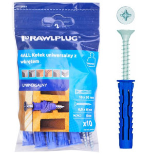 Rawlplug Kołek Rozporowy 10x50mm Z Wkrętem 6x60mm 10szt Blister R-s3-4all-1