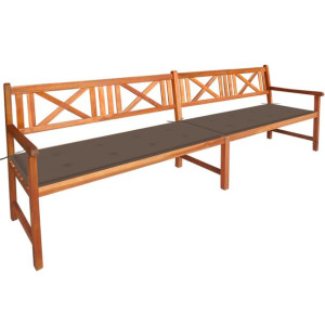 Ławka ogrodowa z poduszkami, 240 cm, lite drewno akacjowe
