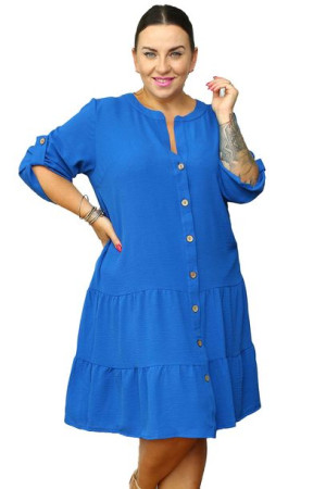 Sukienka szmizjerka LETNIA JAGÓDKA chabrowa 54 PLUS SIZE
