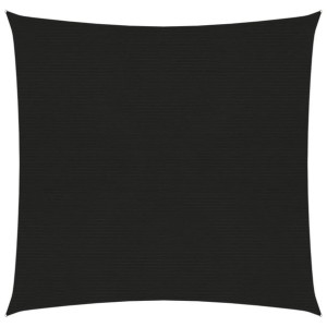 Żagiel przeciwsłoneczny, 160 g/m², czarny, 3,6x3,6 m, HDPE