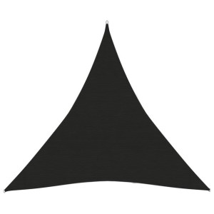 Żagiel przeciwsłoneczny, 160 g/m², czarny, 4,5x4,5x4,5m, HDPE