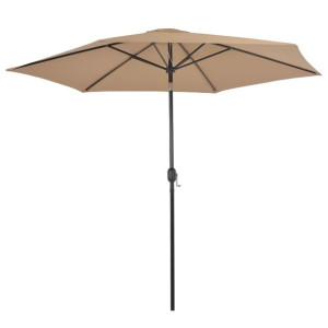 Parasol ogrodowy na metalowym słupku, 300 cm, kolor taupe