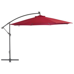 Wiszący parasol z aluminiowym słupkiem, 350 cm, bordowy