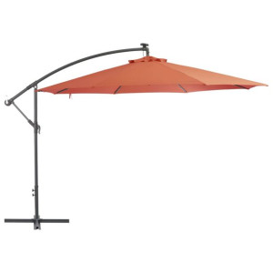Wiszący parasol ze słupkiem aluminiowym, 350 cm, terakotowy