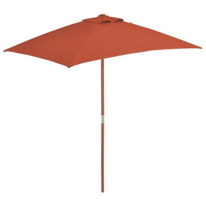 Parasol ogrodowy na drewnianym słupku, 150 x 200 cm, terakota