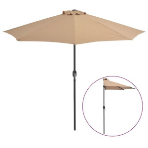 Półparasol balkonowy na słupku z aluminium, 270x135 cm, taupe