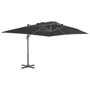 Parasol wiszący z aluminiowym słupkiem, 400x300 cm, antracytowy