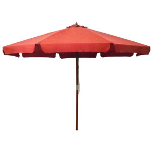 Parasol ogrodowy na drewnianym słupku, 330 cm, terakota